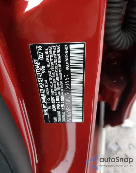 2016 Mercury C-Class from USA, damaged, VIN NULL